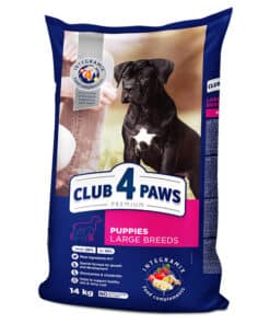 Club4Paws sausas šunų maistas su vištiena,skirtas didelių veislių šuniukams, 14kg