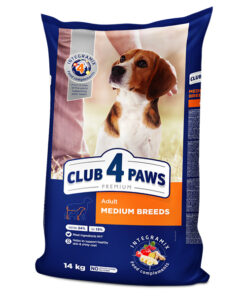 Club4Paws sausas šunų maistas suaugusiems vidutinių veislių šunims, 14kg