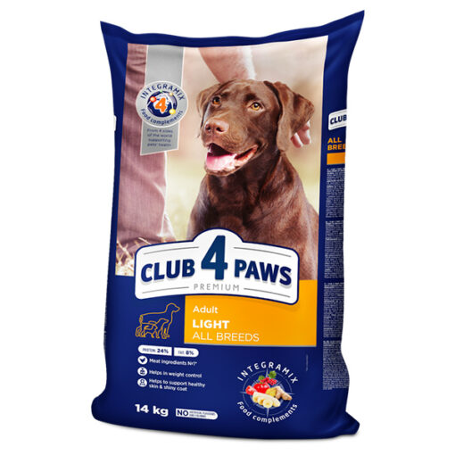 Club4Paws sausas šunų maistas Svorio kontrolė, skirtas suaugusiems visų veislių šunims, 14kg