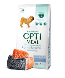 Optimeal hipoalerginis sausas šunų maistas su lašiša, 1,5kg