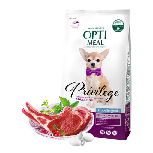Optimeal hipoalerginis sausas šunų maistas su dideliu kiekiu ėrienos ir ryžiais, 4kg