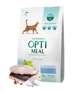 Optimeal sausas kačių maistas su menke, suaugusioms katėms, 4kg