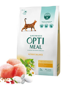 Optimeal visavertis sausas kačių maistas su vištiena suaugusioms katėms, 4kg