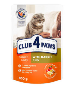 Club4Paws konservuotas kačių maistas su triušiena, 100g