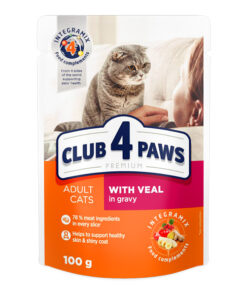 Club4Paws konservuotas kačių maistas su veršiena, 100g