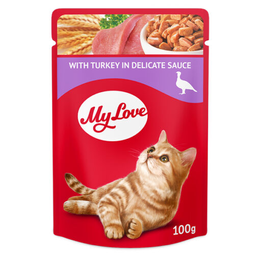 MyLove konservuotas maistas suaugusioms katėms su kalakutiena, 100g