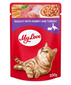 MyLove konservuotas maistas suaugusioms katėms su triušiena ir kalakutiena, 100g