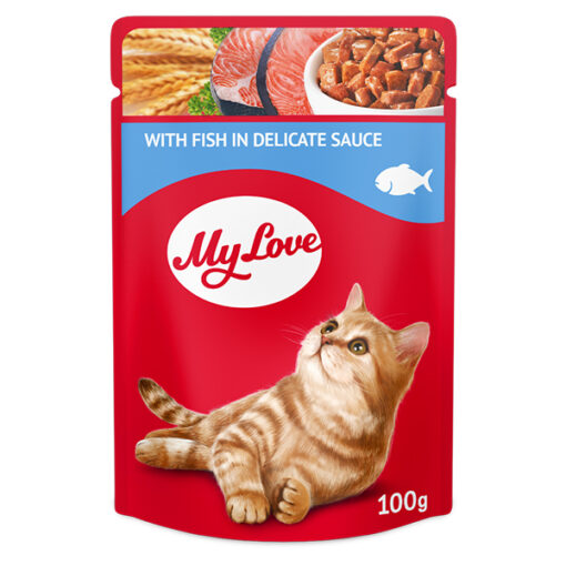 MyLove konservuotas maistas suaugusioms katėms su žuvimi, 100g